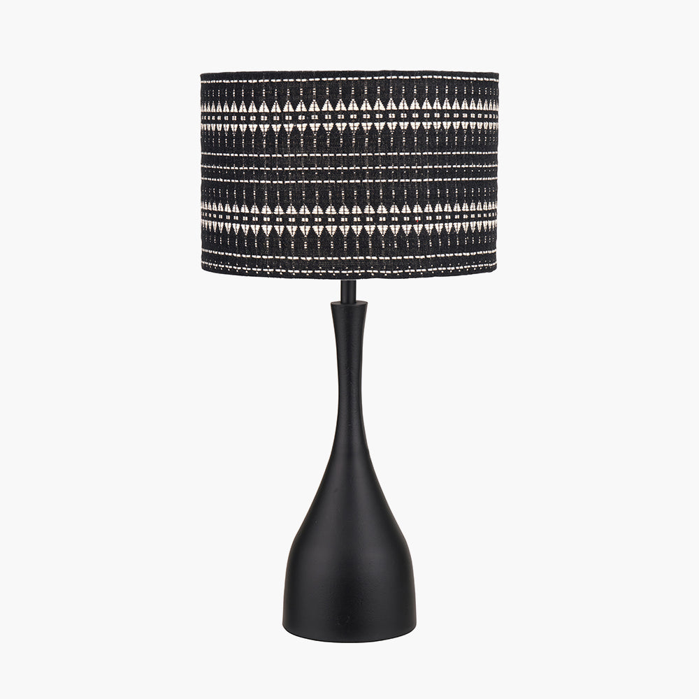 Llora Matt Black Metal Curved Table Lamp - Base Only